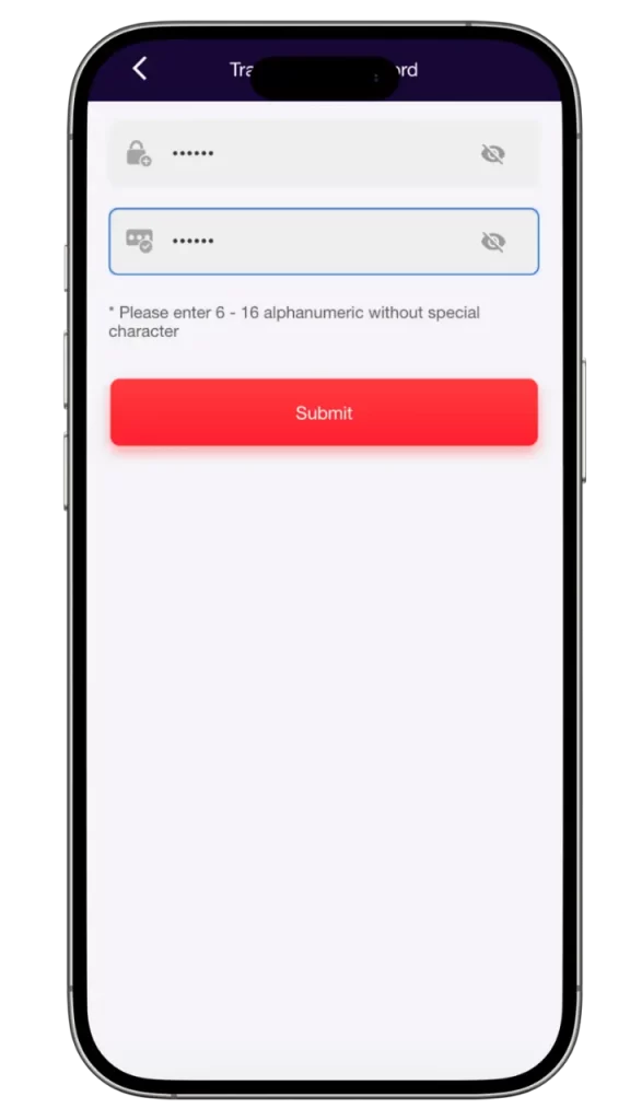Setting Withdraw passwords